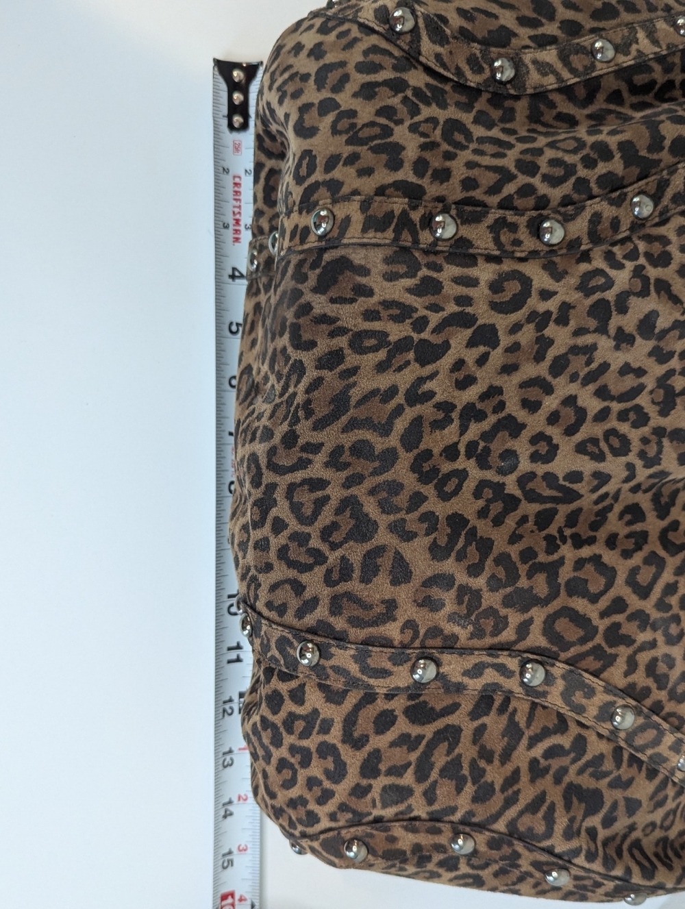 Stuart Weitzman Leopard Suede Studded Hobo Bag w/Tags - Picture 16 of 16